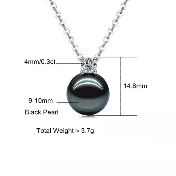 Genuine Tahitian Pearl 0.3ct. t.w. Diamond Necklace 18k Gold over Italy Silver - Picture 6 of 16